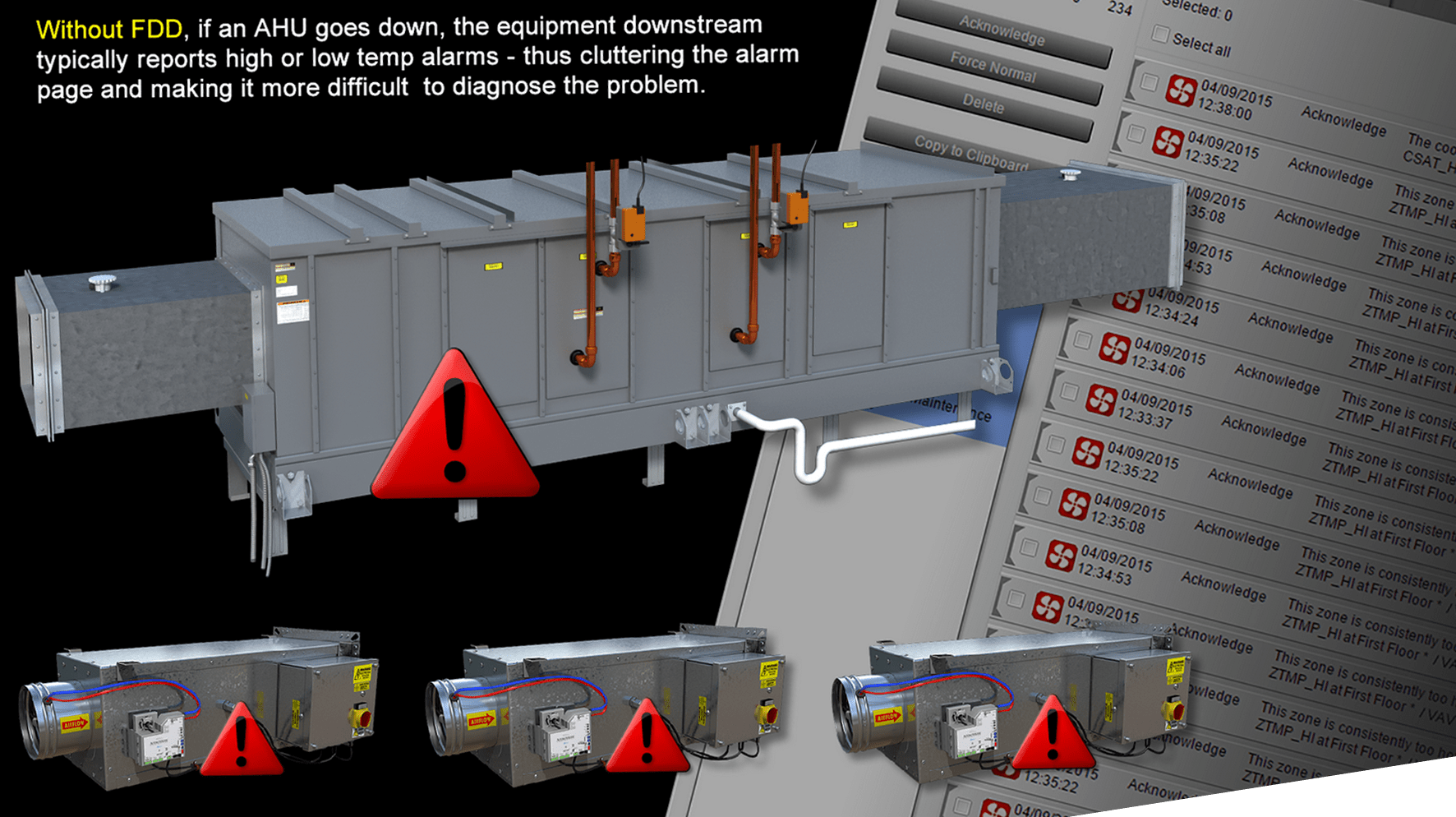 Fault Detection and Diagnostic Alarm Screen